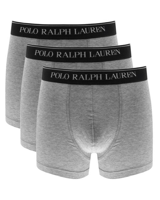 Ralph Lauren Gray Underwear 3 Pack Trunks for men