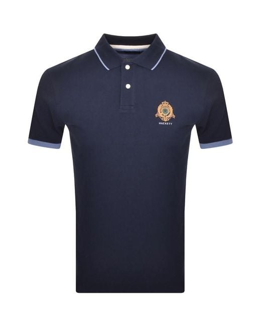 Hackett Blue Logo Polo T Shirt In for men