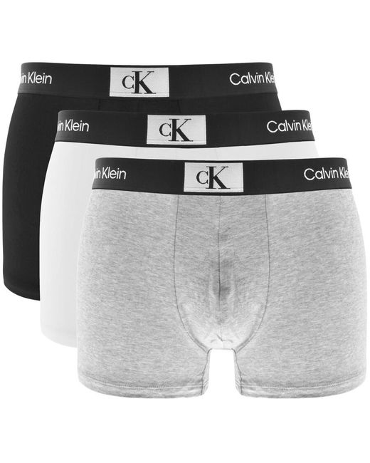 Calvin Klein Underwear Three Pack Trunks in White for Men Lyst