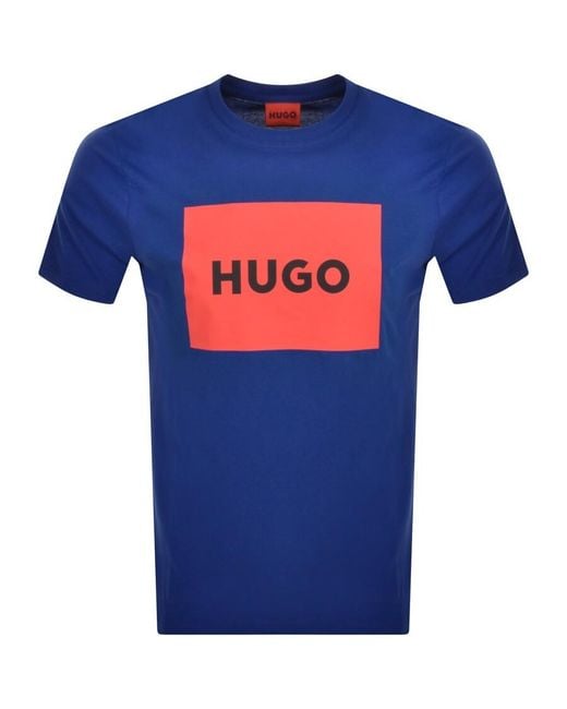 HUGO Blue Dulive222 Crew Neck T Shirt for men