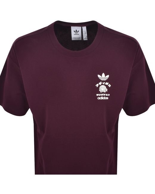 Adidas Originals Purple Japan Florals T Shirt for men