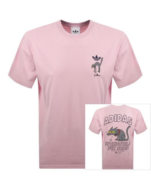 Adidas Originals Pink X The Simpsons T Shirt for men