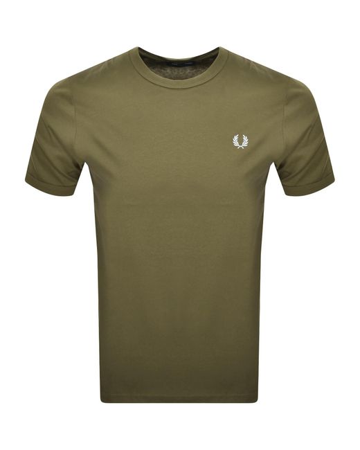 Fred Perry Green Ringer T Shirt for men