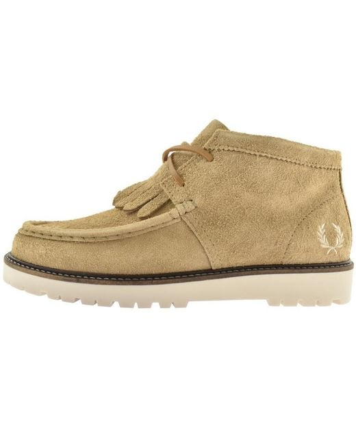 Fred Perry Natural Kenny Mid Suede Shoe Warm Stone for men