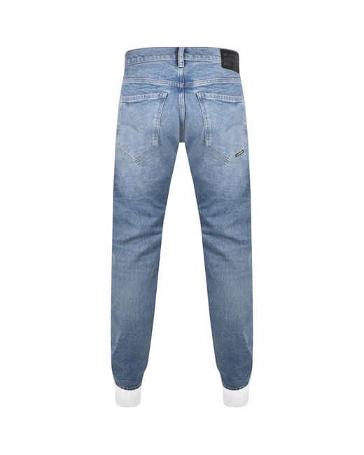 G-Star RAW Blue Raw Mosa Straight Fit Light Wash Jeans for men