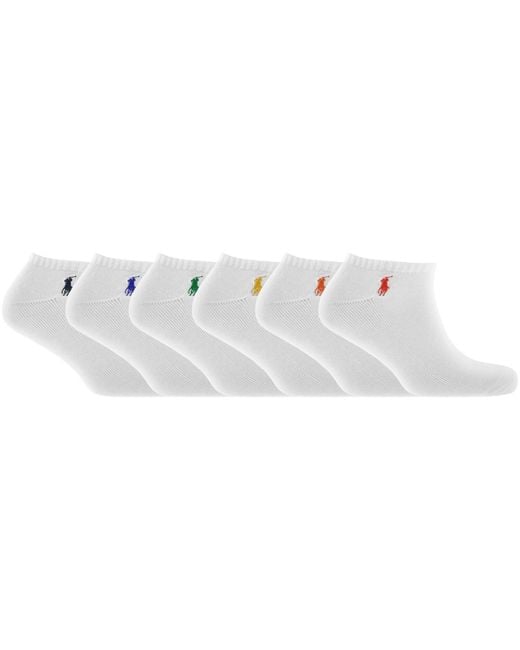 Ralph Lauren White 6 Pack Trainer Socks for men