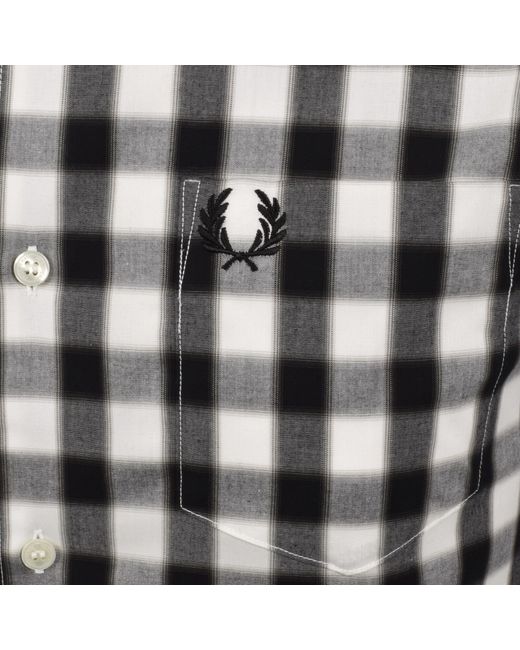 Fred Perry Black Blurred Gingham Shirt for men