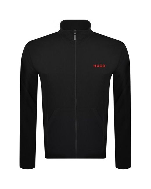 HUGO Black Lounge Linked Zip Sweatshirt for men