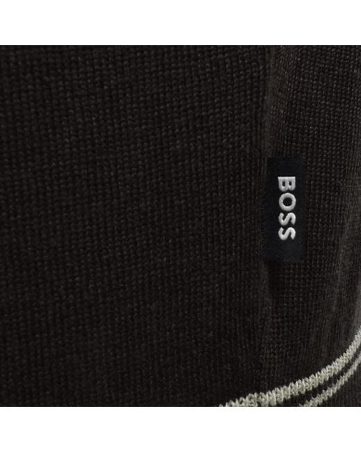 BOSS BUSINESS Black Boss Norbertino Knit Polo Dark for men