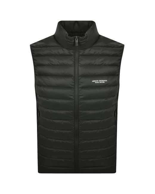 ARMANI EXCHANGE Black Down Gilet Peat for men
