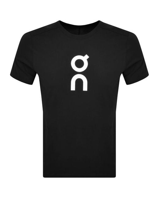 On Running Black Logo T Shirt for men