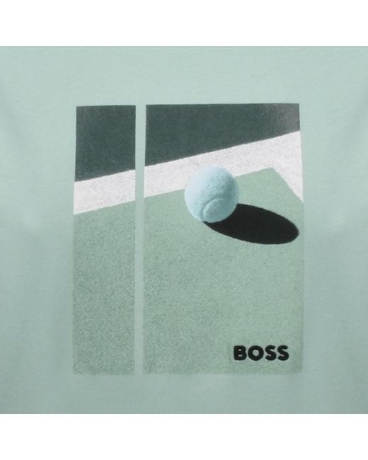 Boss Blue Boss Tennis Artwork Relaxed T Shirt for men