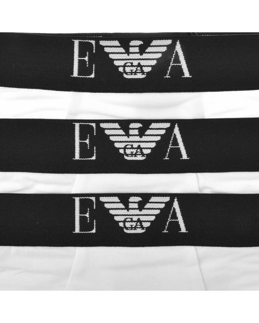 Armani White Emporio Underwear 3 Pack Boxer Trunks for men