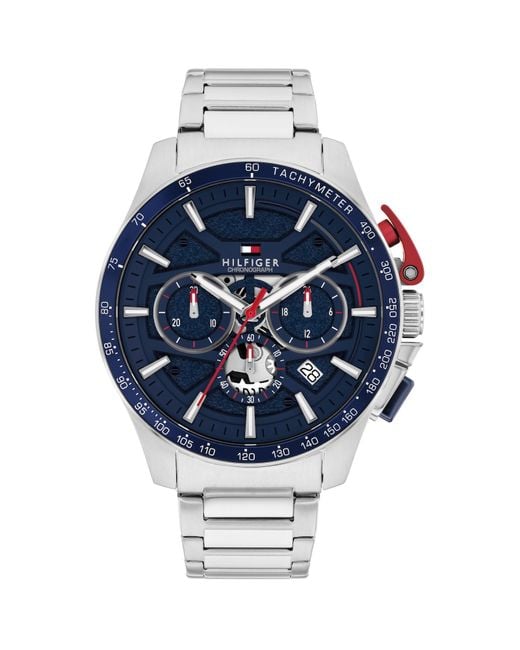 Tommy Hilfiger Blue Chronograph Bank Watch for men