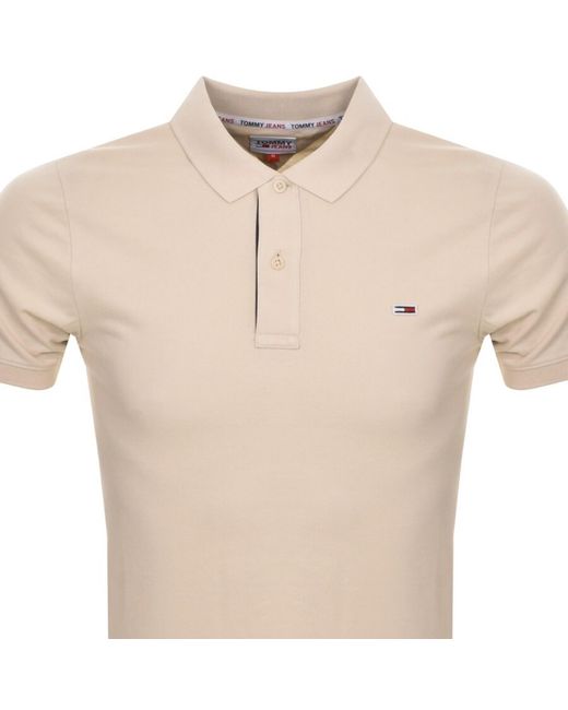 Tommy Hilfiger Natural Slim Fit Placket Polo T Shirt for men