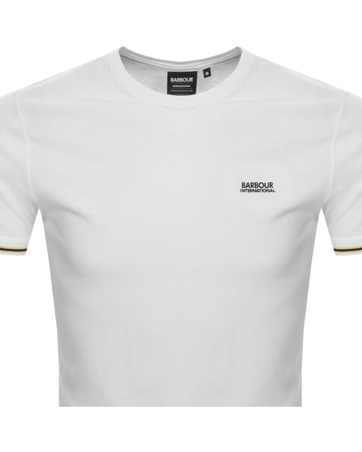 Barbour White Torque Tipped T Shirt for men