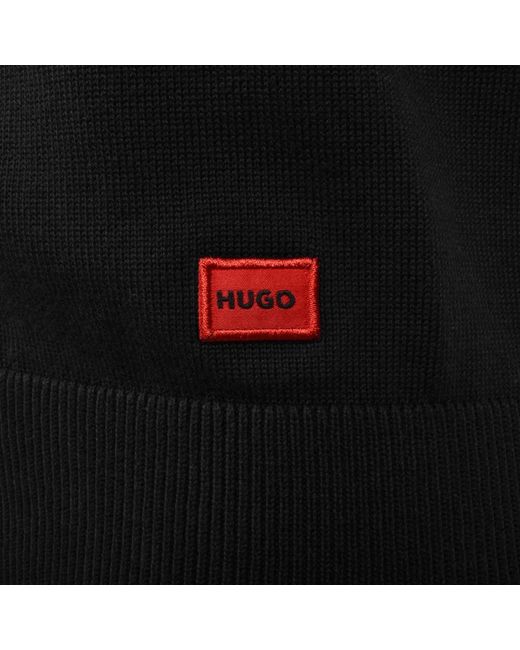 HUGO Black San Jacque Full Zip Knit Jumper for men