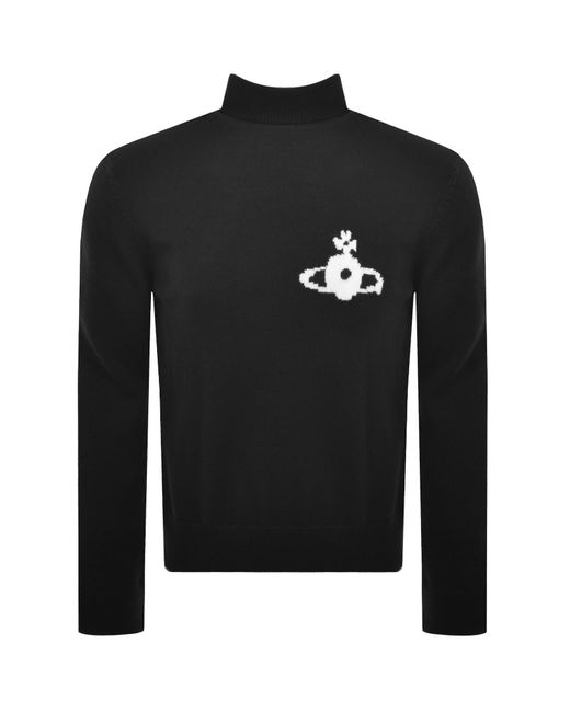 Vivienne Westwood Black High Neck Knit Jumper for men
