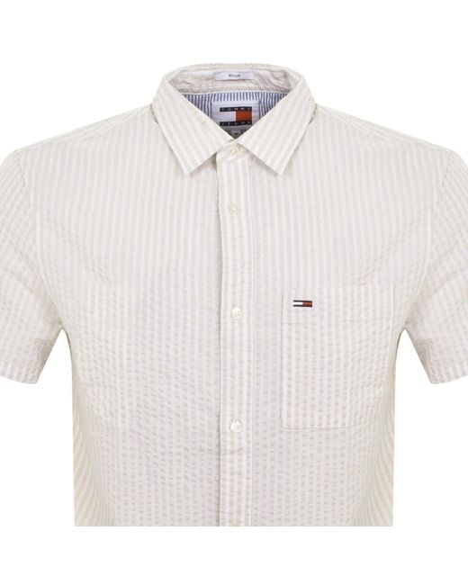 Tommy Hilfiger White Seersucker Stripe Shirt for men