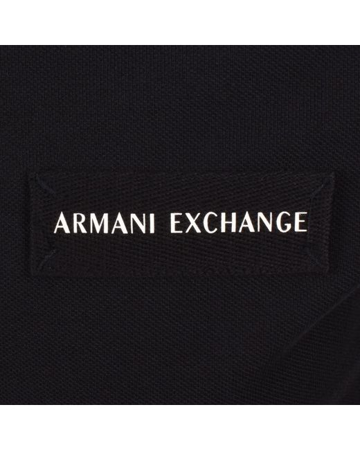 ARMANI EXCHANGE Black Slim Fit Polo T Shirt for men