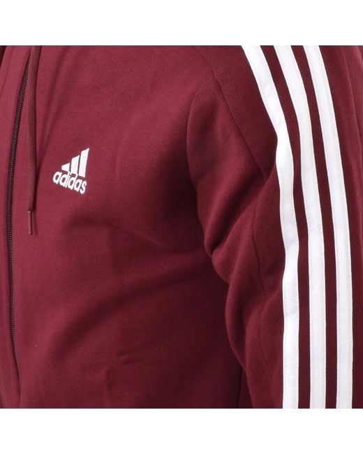 Adidas Originals Red Adidas Essentials French Terry Hoodie for men