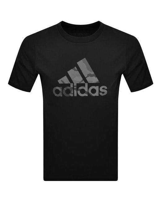 Adidas Originals Black Adidas Sportswear Logo T Shirt for men