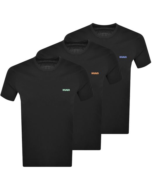 HUGO Black 3 Pack Crew Neck T Shirt for men