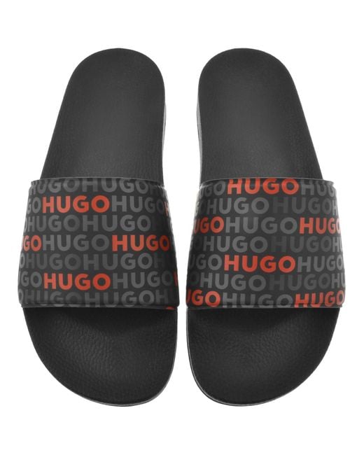 HUGO Black Timein Sliders for men
