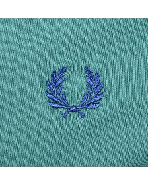 Fred Perry Green Ringer T Shirt Deep Mint for men