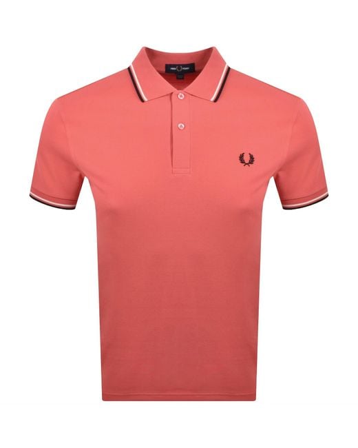 Fred Perry Pink Twin Tipped Polo T Shirt for men
