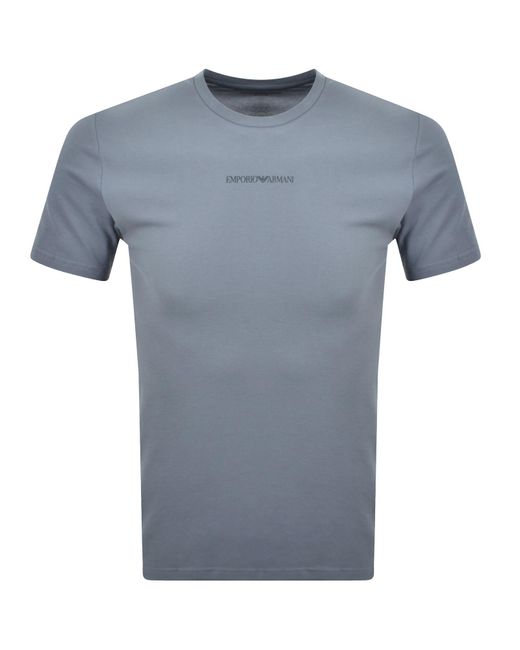 Armani Blue Emporio Logo T Shirt for men