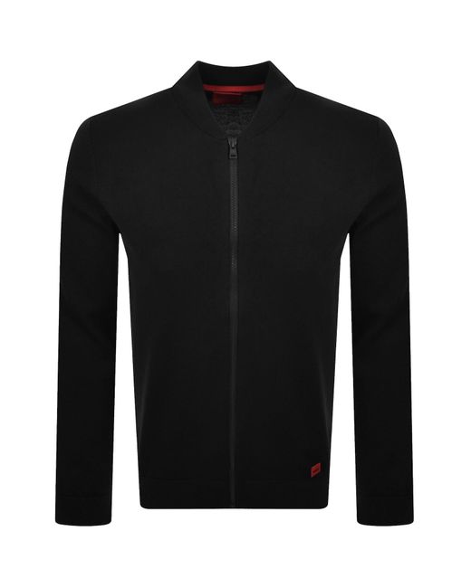 HUGO Black San Jacque Full Zip Knit Jumper for men
