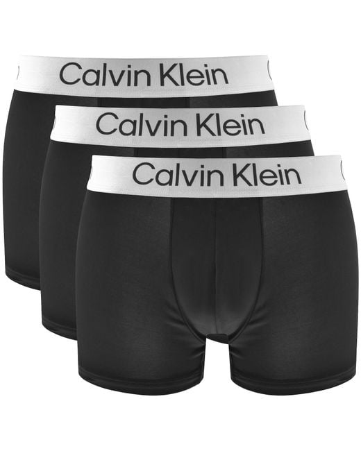 Calvin Klein Black Underwear 3 Pack Trunks for men