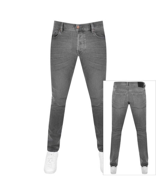 DIESEL Gray D Luster Slim Fit Light Wash Jeans for men