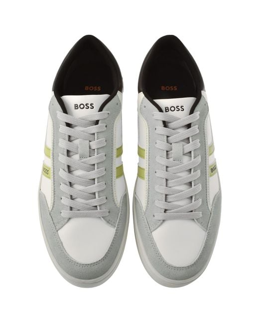 BOSS BUSINESS Gray Boss Rhys Tennis Trainers for men