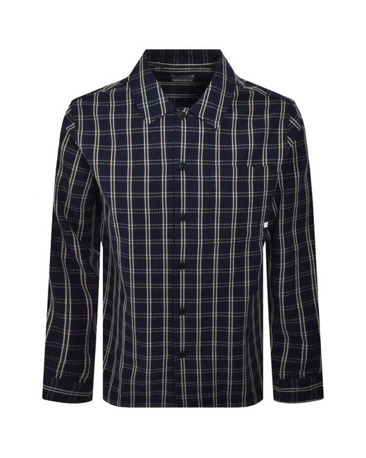 Farah Blue Farah Wallasey Check Overshirt for men