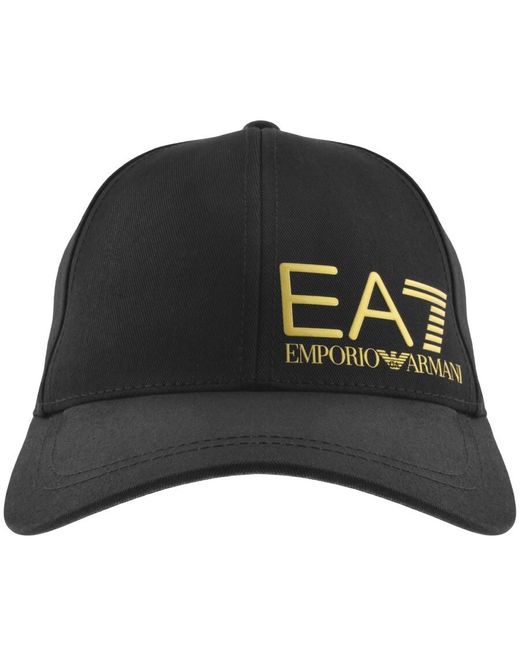 EA7 Black Emporio Armani Logo Baseball Cap for men