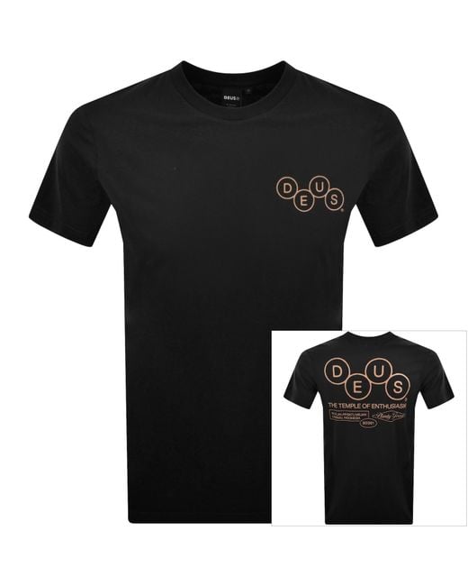 Deus Ex Machina Black Mechanism T Shirt for men
