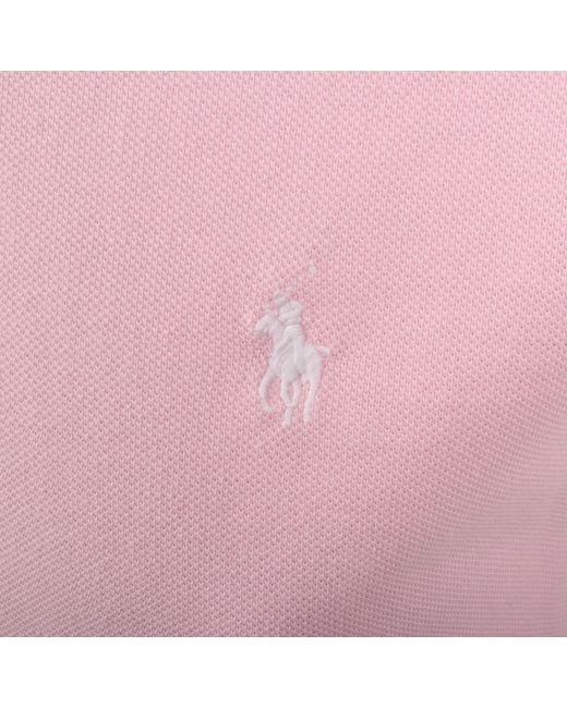 Ralph Lauren Pink Custom Slim Polo T Shirt for men