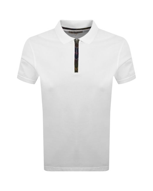 Barbour White Stately Polo T Shirt for men