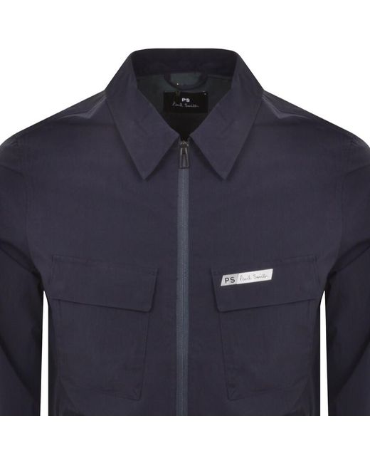Paul Smith Blue Zip Overshirt for men