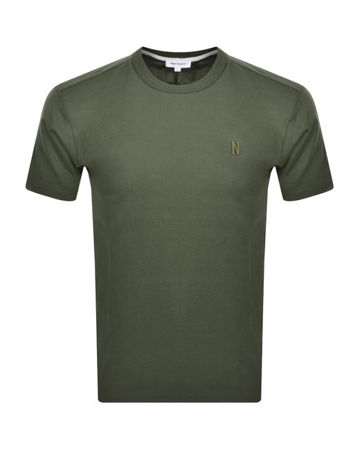 Norse Projects Green Logo T Shirt for men