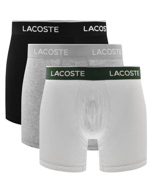 Lacoste Gray Underwear 3 Pack Boxer Briefs for men