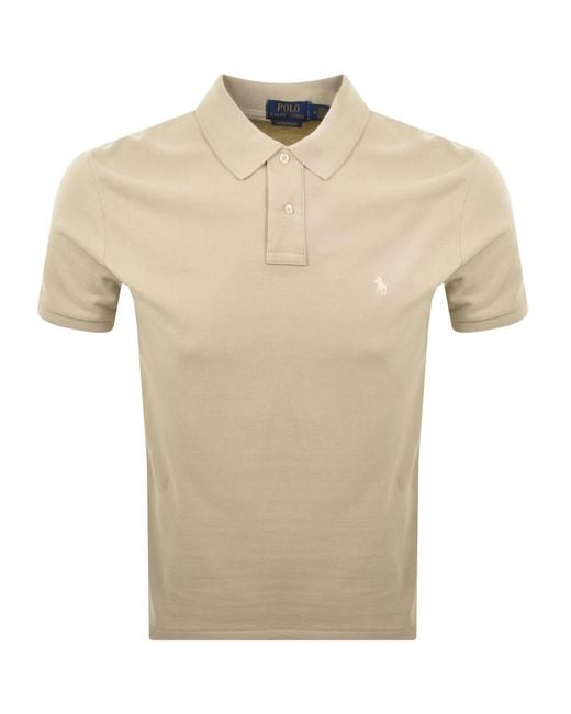 Ralph Lauren Natural Custom Slim Polo T Shirt for men