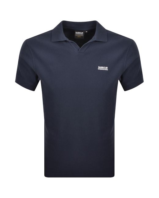 Barbour Blue Milbank Textured Polo for men