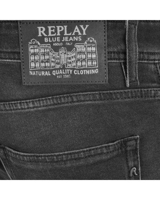 Replay Black Grover Straight Jeans for men