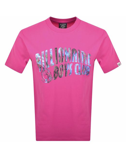 BBCICECREAM Pink Bayou Fill Arch Logo T Shirt for men