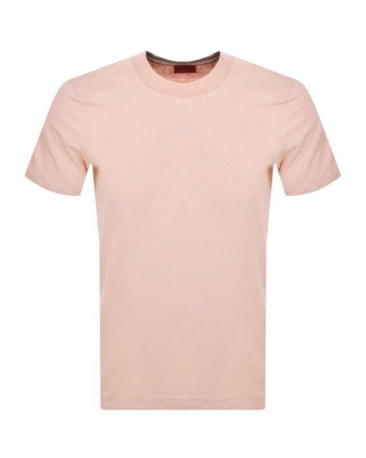 HUGO Pink Dapolino T Shirt for men