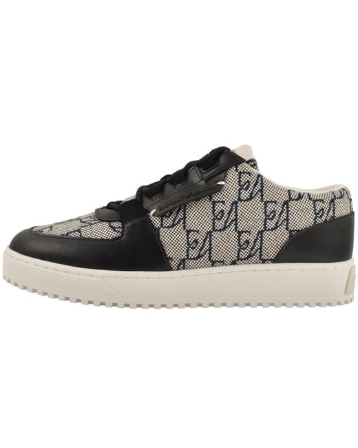 Armani Black Emporio Leather Trainers for men
