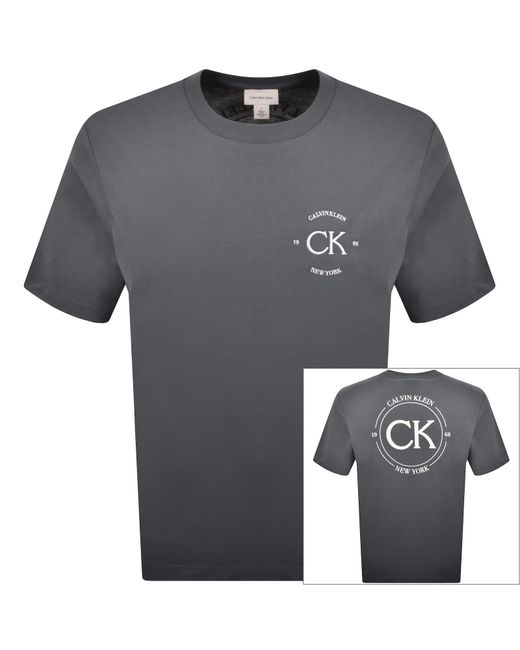 Calvin Klein Gray Jeans Graphic T Shirt for men